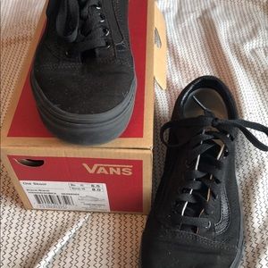 Black on black old Skool vans